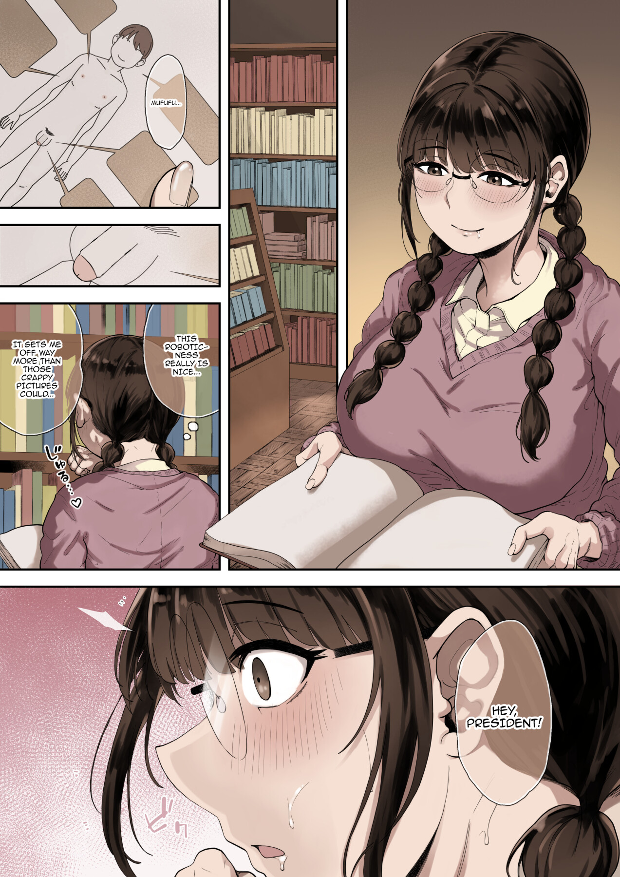 Hentai Manga Comic-The Busty Library Committee President Is Very Interested In Lewd Stuff (Color)-Read-2